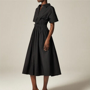 J. Crew Black Midi Dress